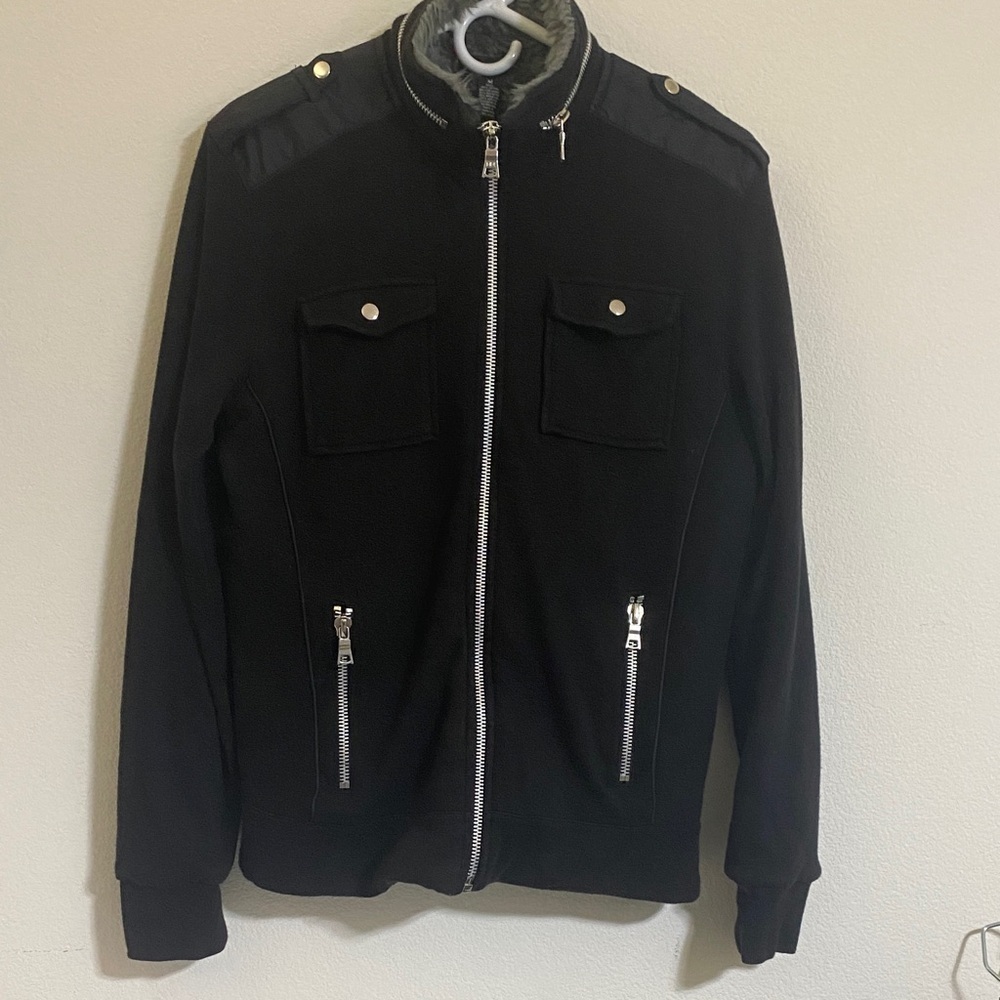 ✨ Sharp Men's Black Utility Jacket with Zip Detail ✨